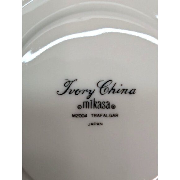 Ivory China Mikasa M2004 Trafalgar Black Rim 5 3/4" Saucer Replacement Set of 4 - Picture 9 of 9